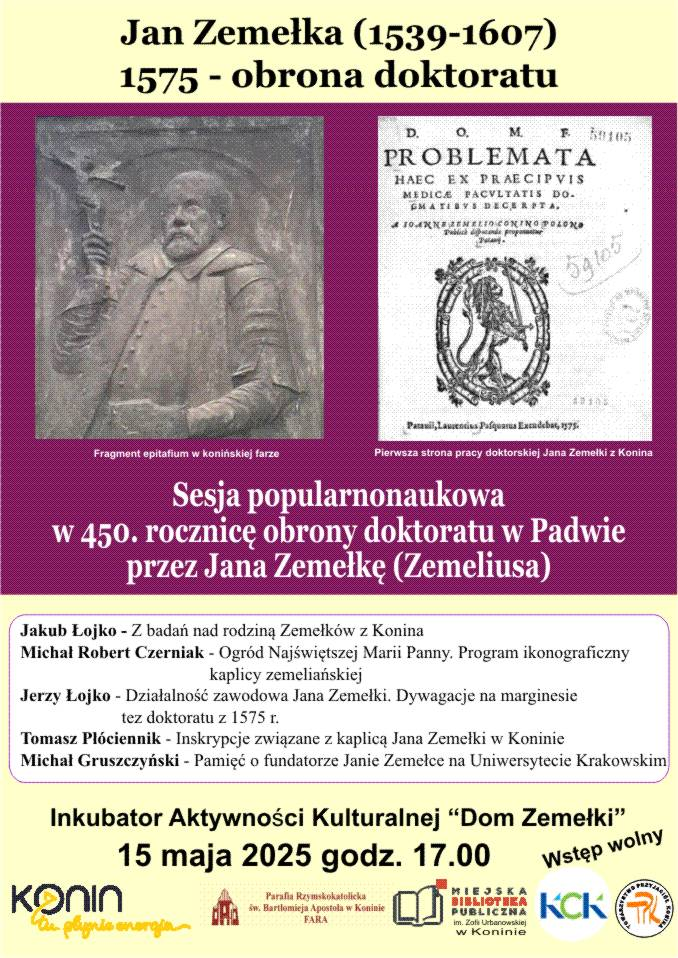 400 Rocznica obrony doktoratu przez Jana Zemełkę