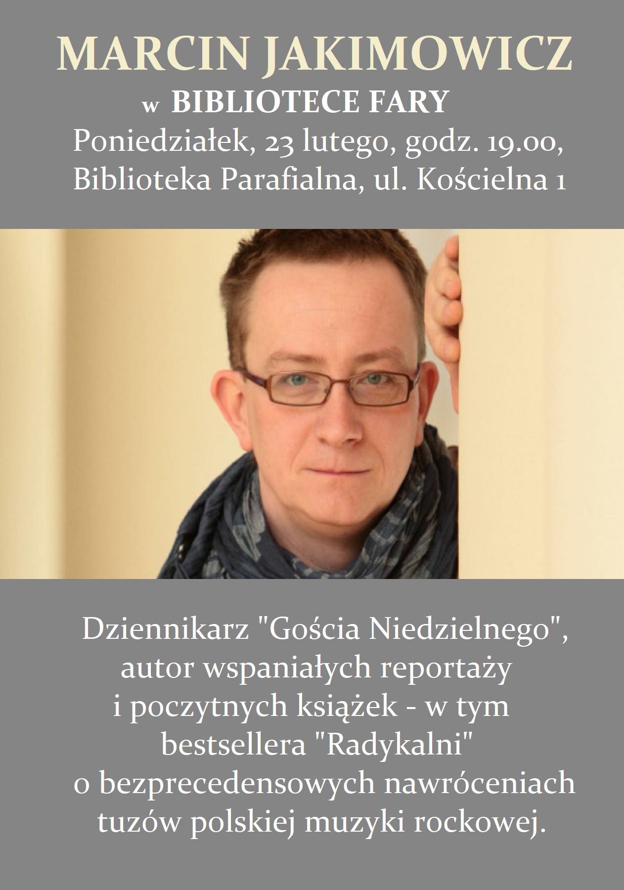 Marcin Jakimowicz w Bibliotece Fary
