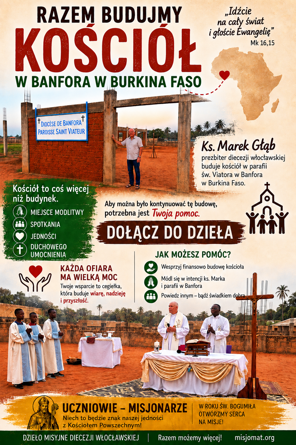Akcją wsparcia budowy kościoła przez ks. Marka Głąba w Burkina Faso
